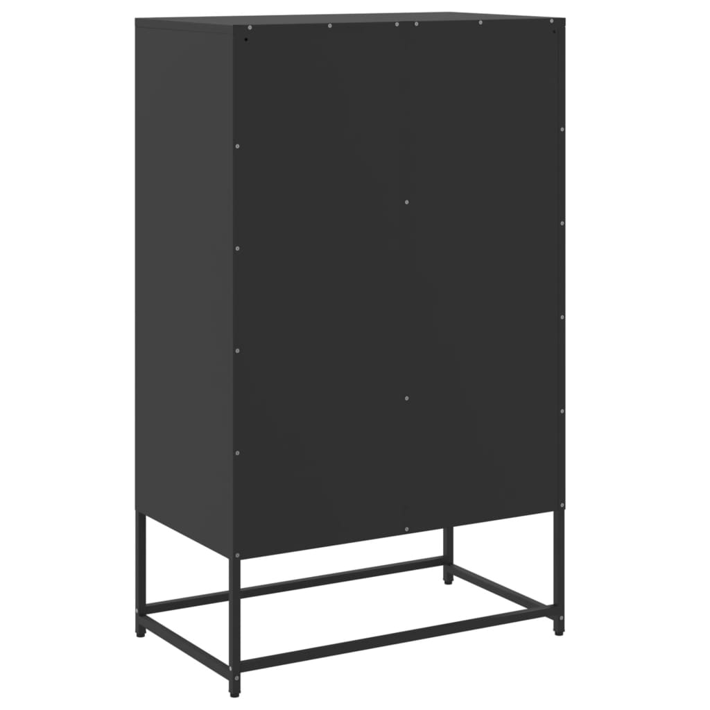 Buffet haut noir 68x39x111,5 cm acier