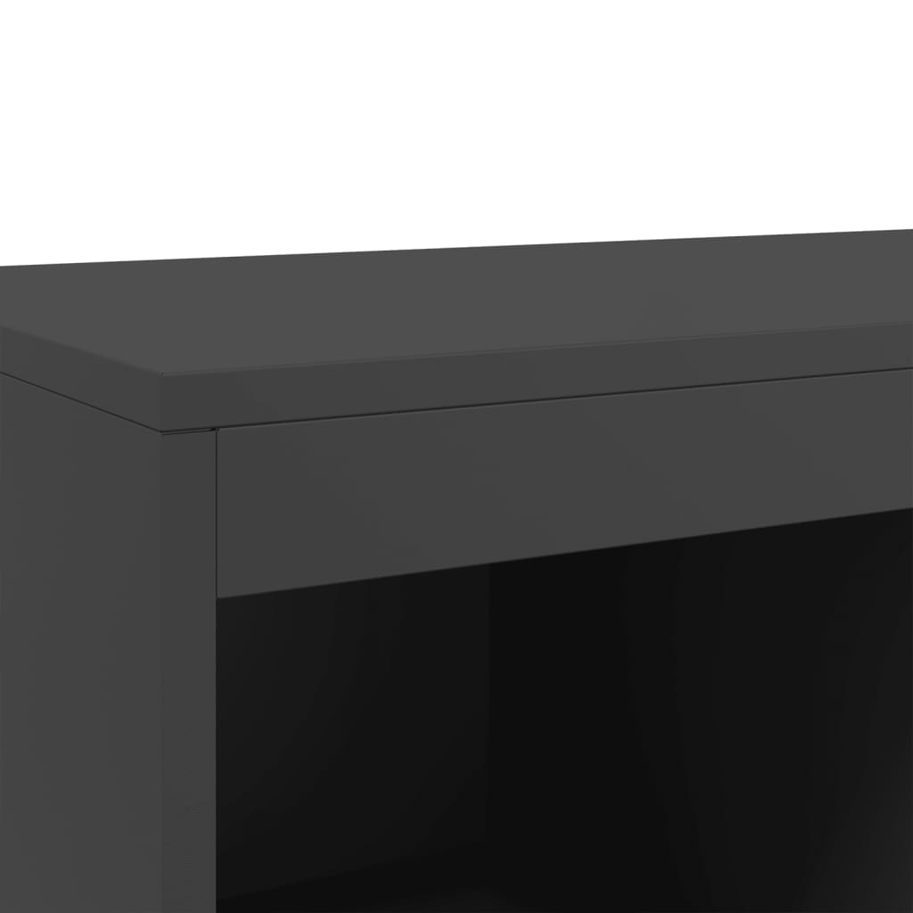 Buffet haut noir 68x39x111,5 cm acier