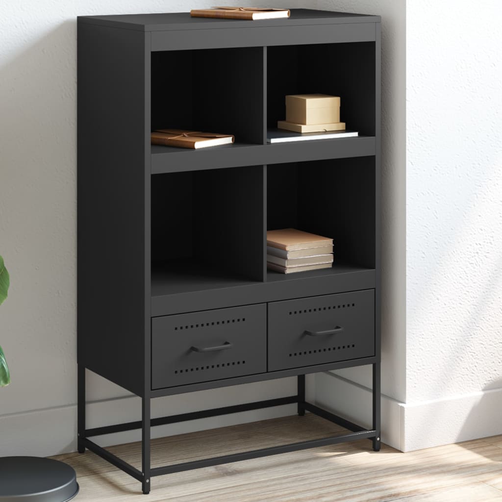 Buffet haut noir 68x39x111,5 cm acier