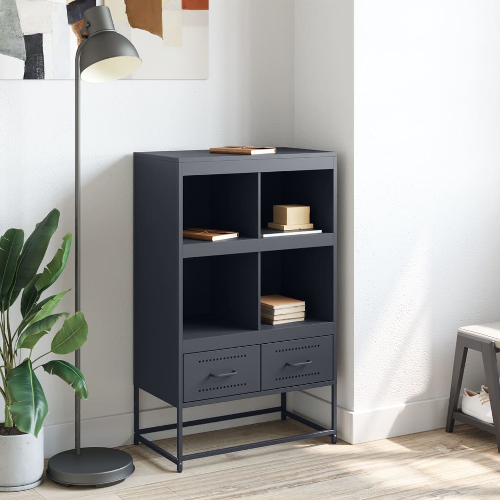 High anthracite sideboard 68x39x111.5 cm steel