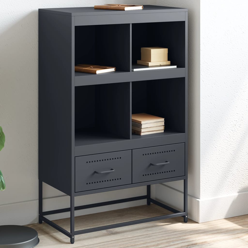 High anthracite sideboard 68x39x111.5 cm steel