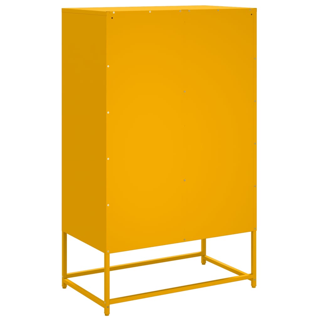 Buffet haut jaune moutarde 68x39x111,5 cm acier