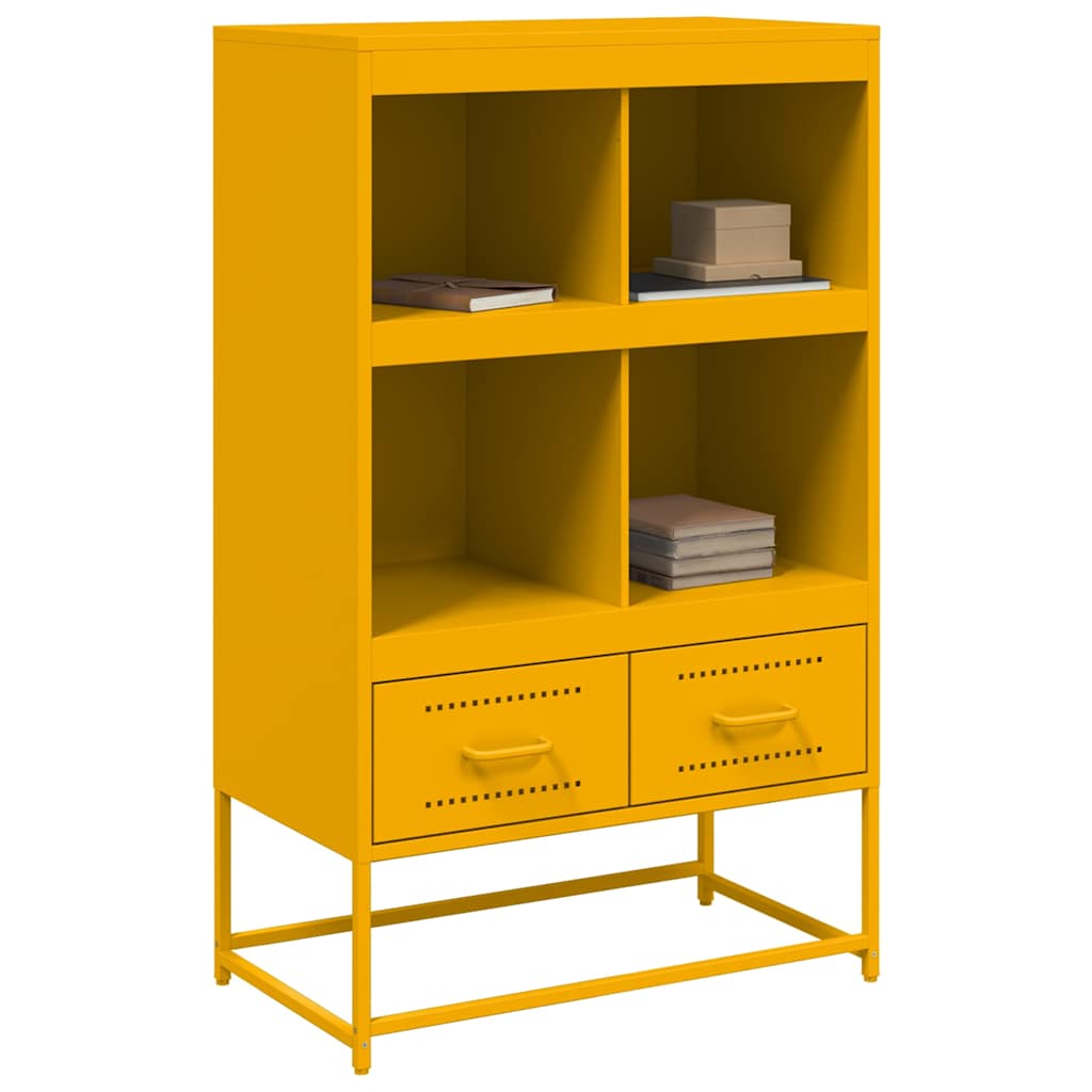 Buffet haut jaune moutarde 68x39x111,5 cm acier