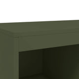 Olivgrünes hohes Sideboard 68x39 x111,5 cm aus Stahl