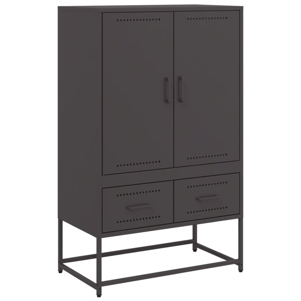 Buffet haut noir 68x39x111,5 cm acier