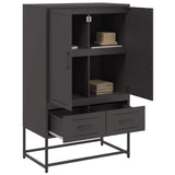 Buffet haut noir 68x39x111,5 cm acier