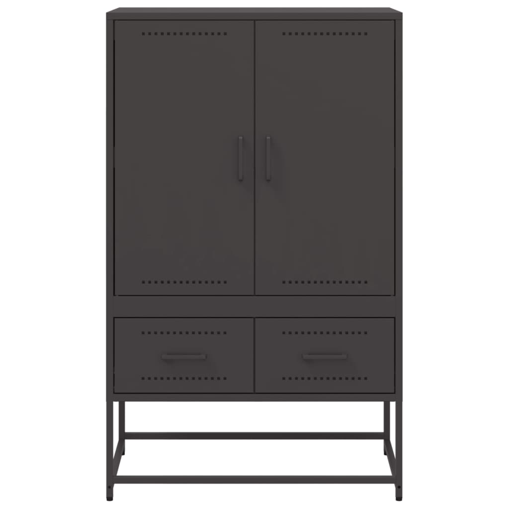 Buffet haut noir 68x39x111,5 cm acier