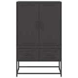 Buffet haut noir 68x39x111,5 cm acier