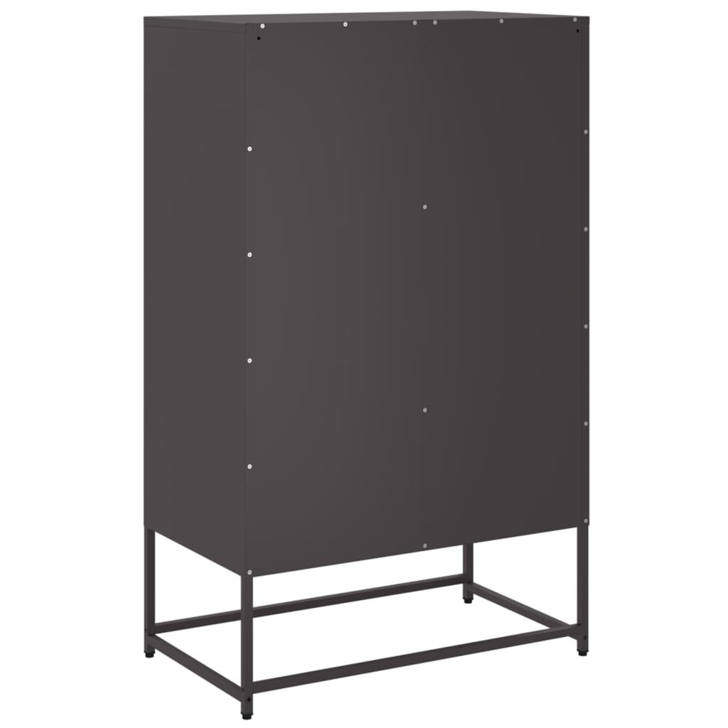 Buffet haut noir 68x39x111,5 cm acier