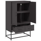 Buffet haut noir 68x39x111,5 cm acier