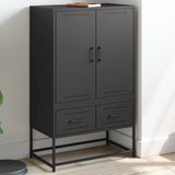 Buffet haut noir 68x39x111,5 cm acier