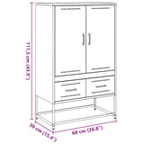 Buffet haut rose 68x39x111,5 cm acier