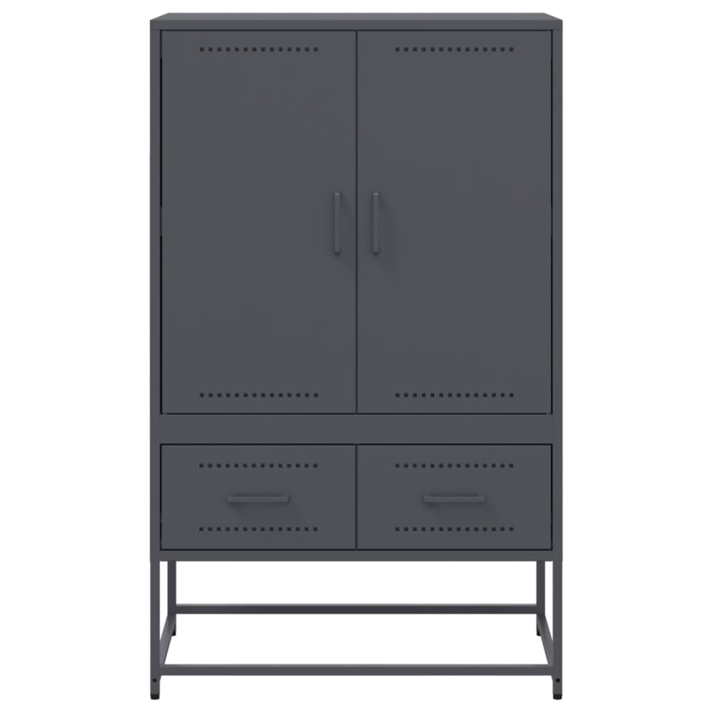 Buffet haut anthracite 68x39x111,5 cm acier