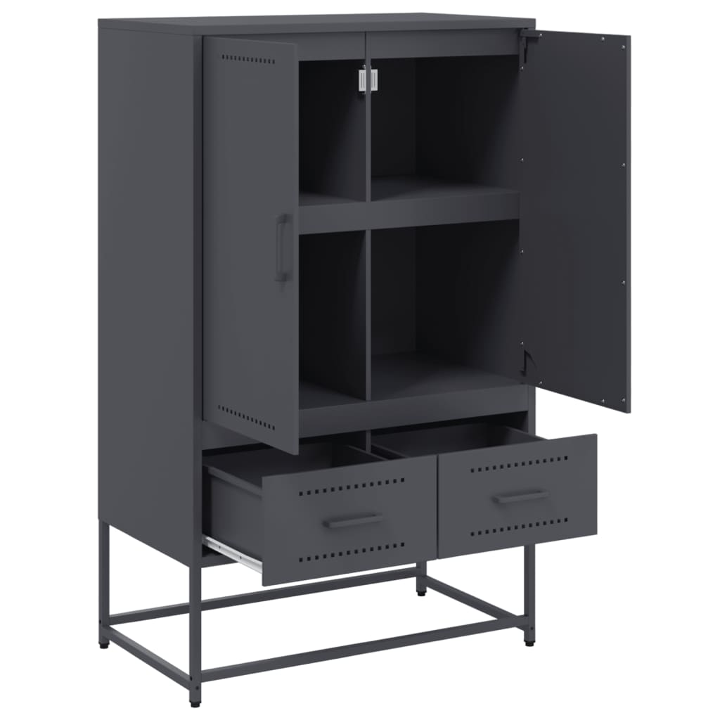 Buffet haut anthracite 68x39x111,5 cm acier