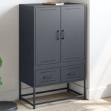 Buffet haut anthracite 68x39x111,5 cm acier