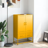 Mustard yellow high sideboard 68x39x111.5 cm steel