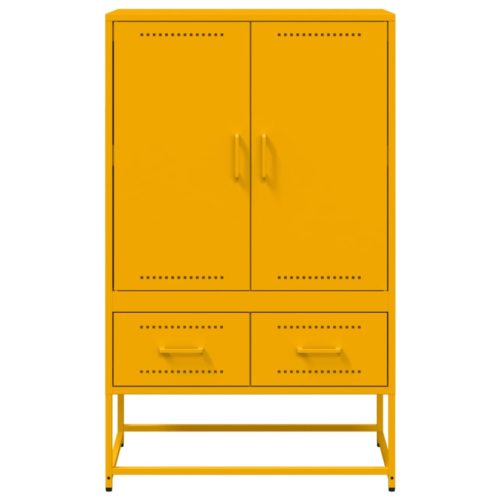 Mustard yellow high sideboard 68x39x111.5 cm steel