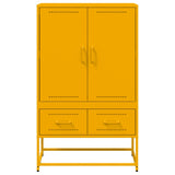 Mustard yellow high sideboard 68x39x111.5 cm steel