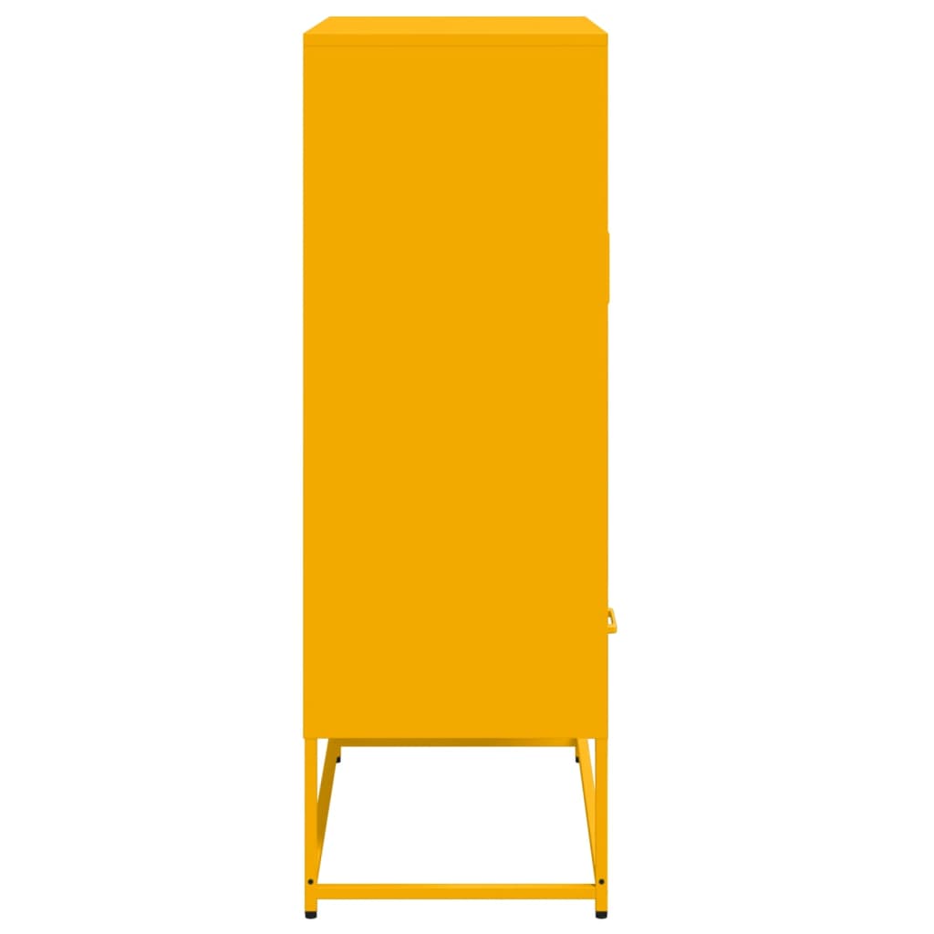 Mustard yellow high sideboard 68x39x111.5 cm steel