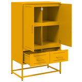 Mustard yellow high sideboard 68x39x111.5 cm steel