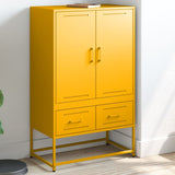 Mustard yellow high sideboard 68x39x111.5 cm steel