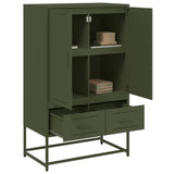 Buffet haut vert olive 68x39 x111,5 cm acier