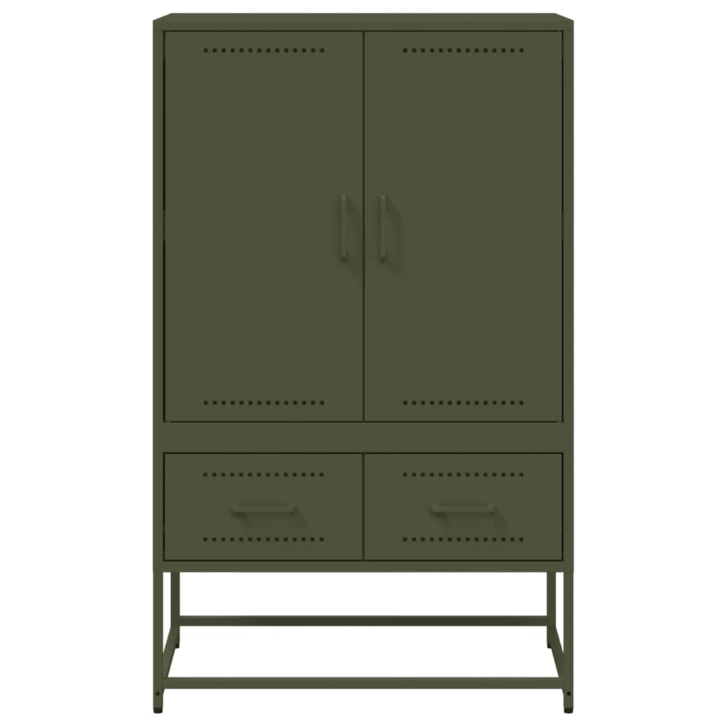 Buffet haut vert olive 68x39 x111,5 cm acier