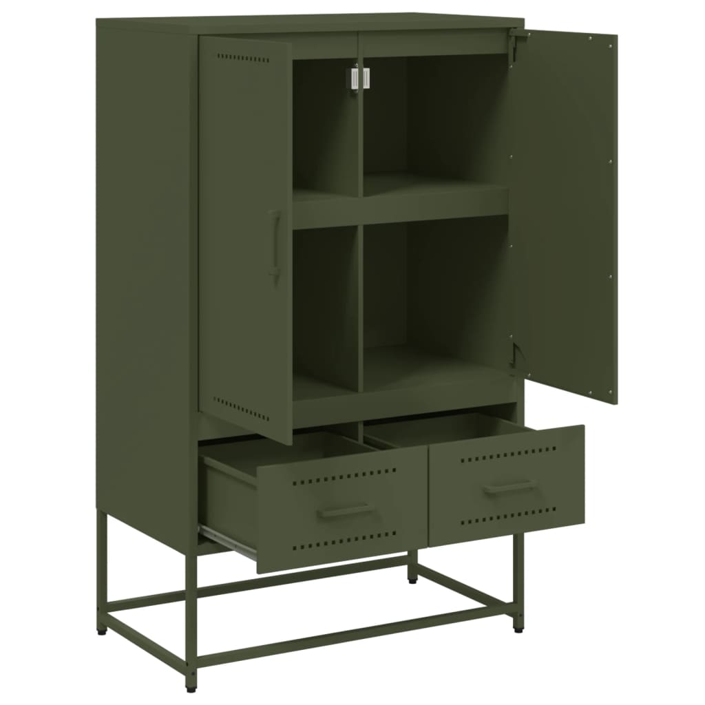 Buffet haut vert olive 68x39 x111,5 cm acier