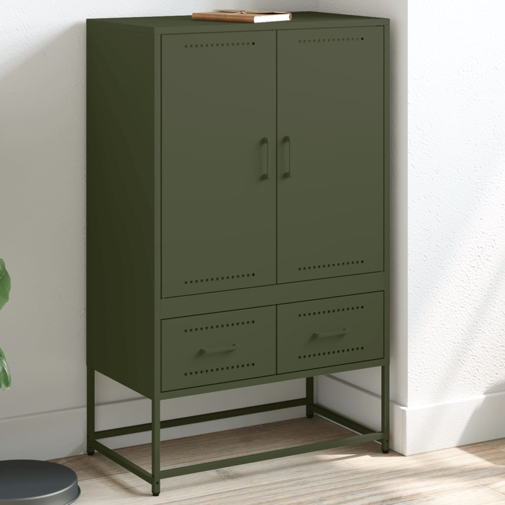 Buffet haut vert olive 68x39 x111,5 cm acier