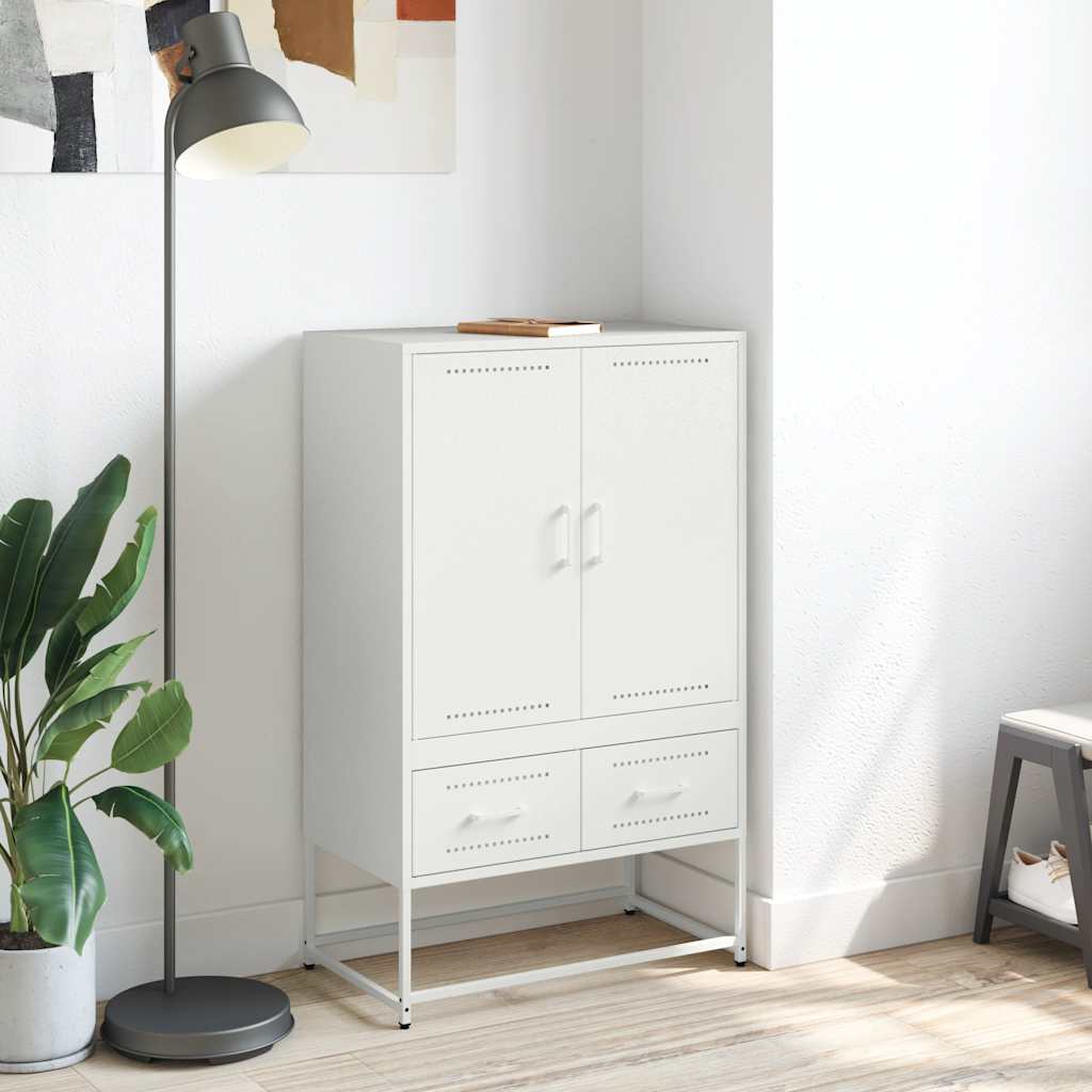 White high sideboard 68x39x111.5 cm steel