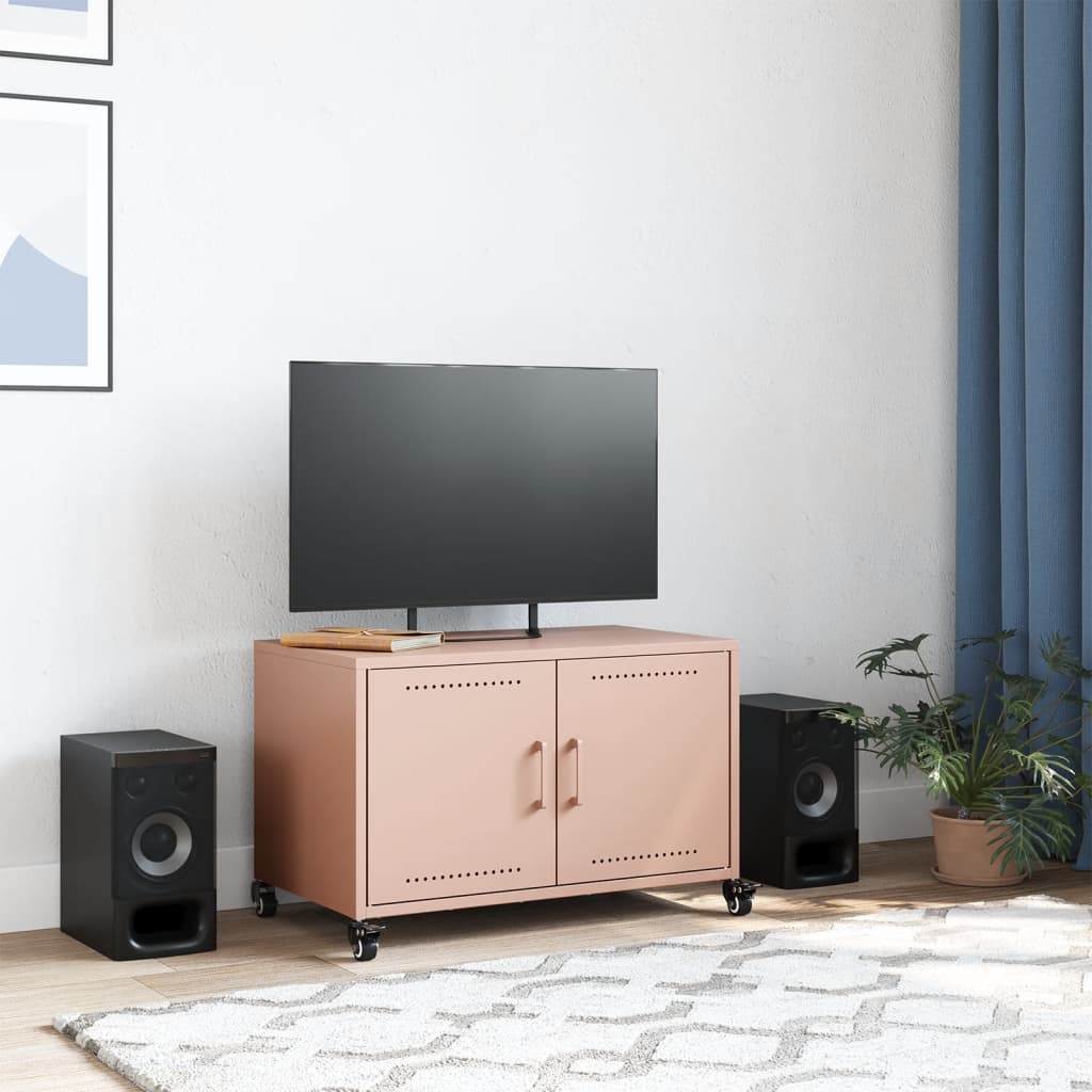 Meuble TV rose 68x39x43,5 cm acier