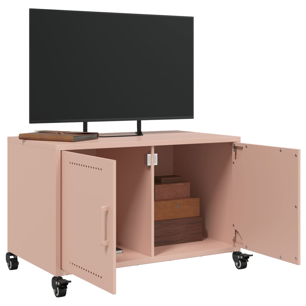 Meuble TV rose 68x39x43,5 cm acier