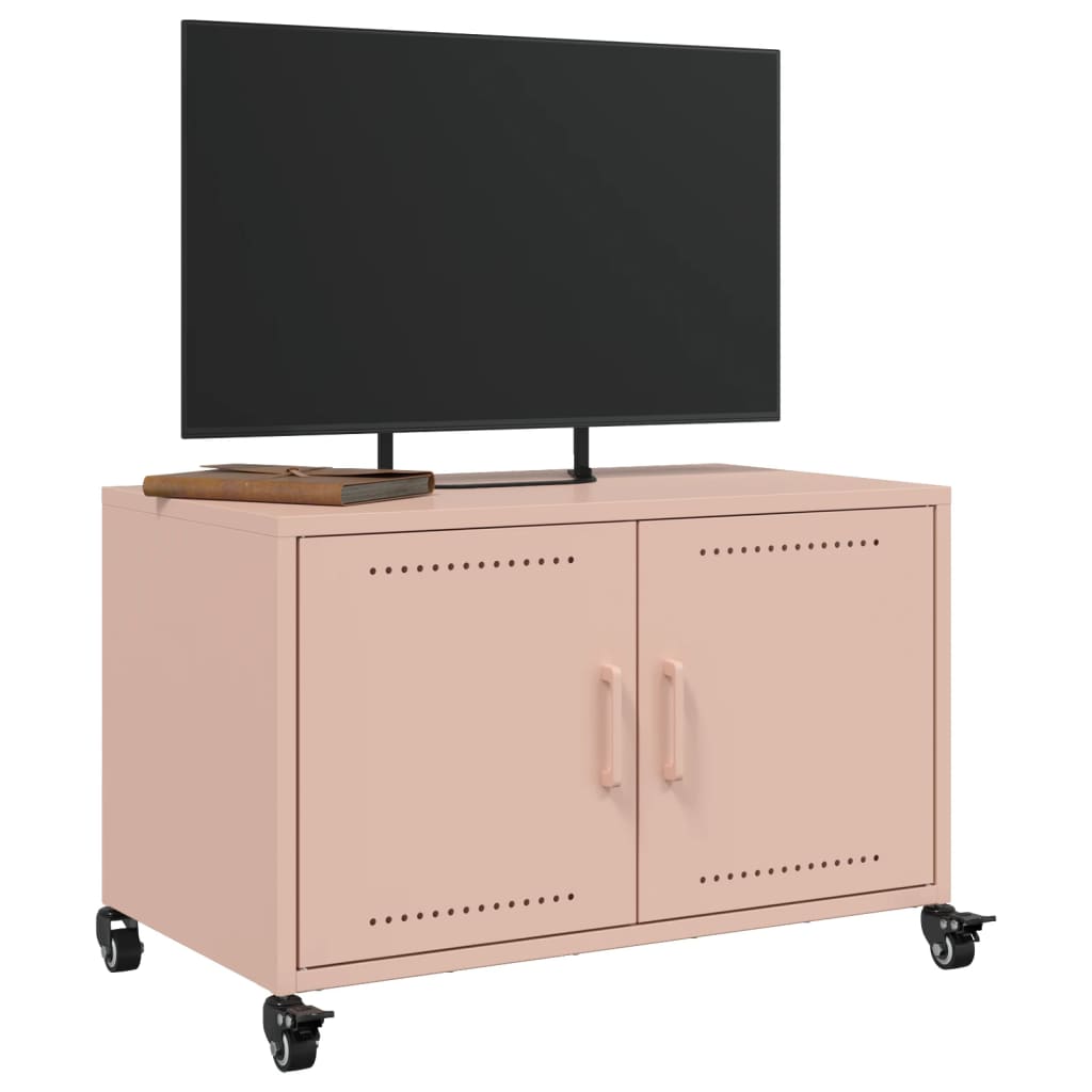 Meuble TV rose 68x39x43,5 cm acier