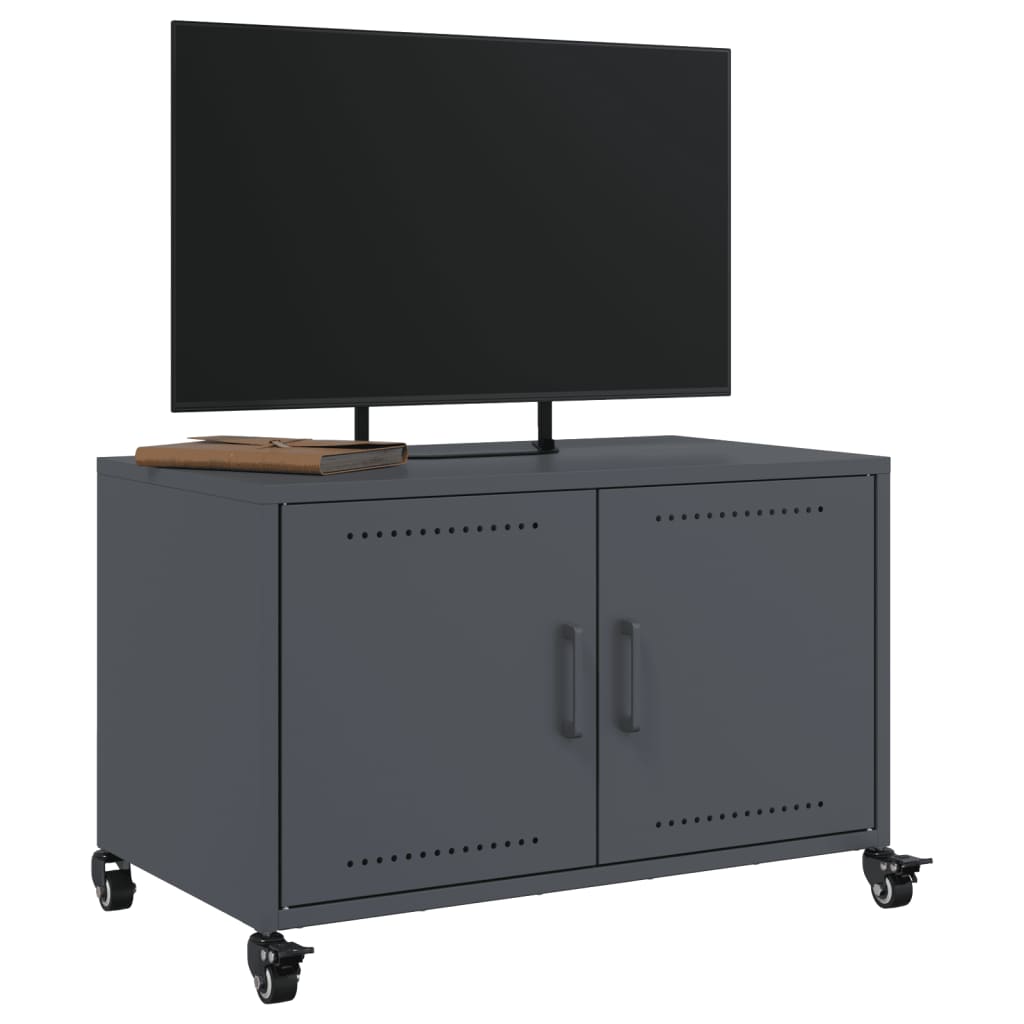 Meuble TV anthracite 68x39x43,5 cm acier