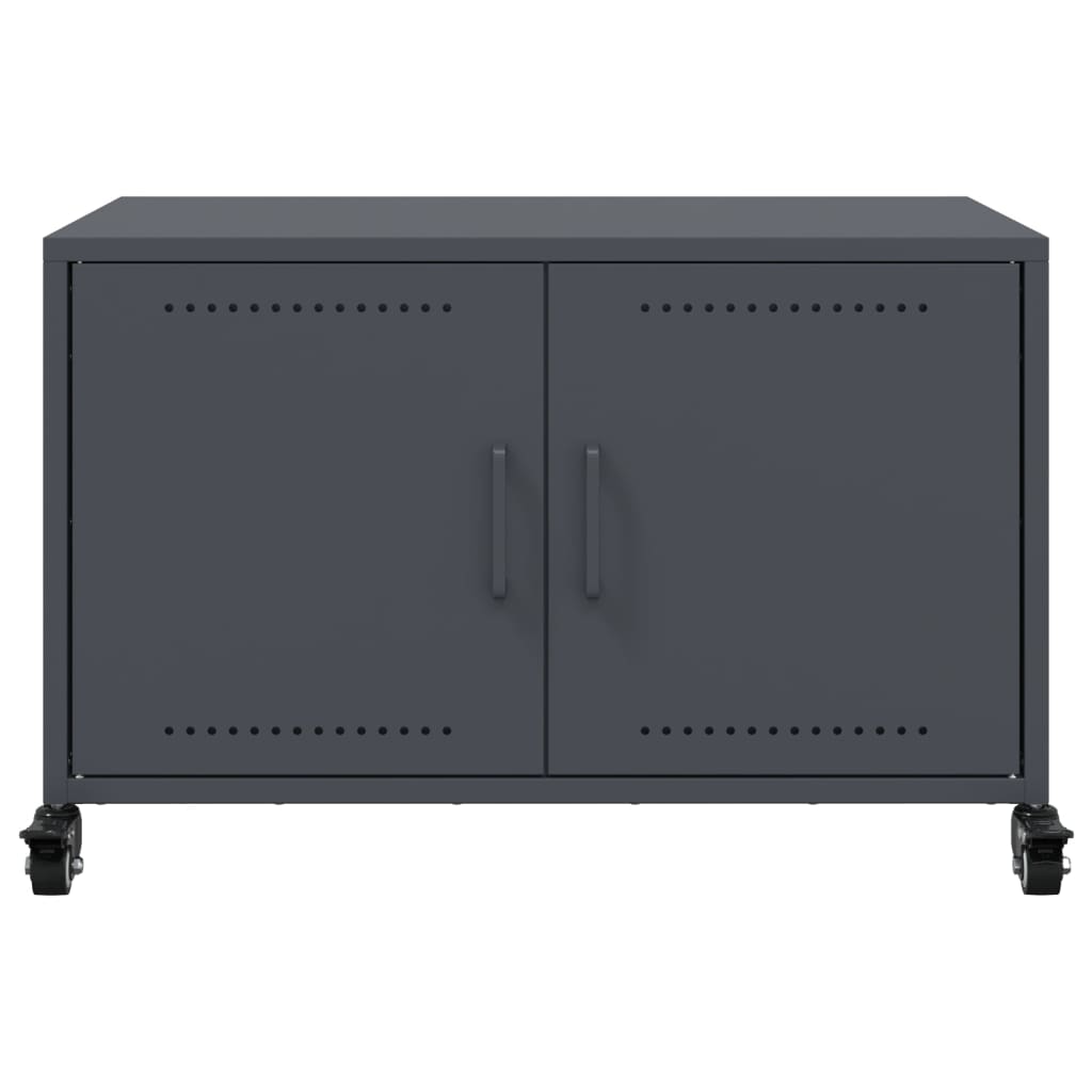 Meuble TV anthracite 68x39x43,5 cm acier