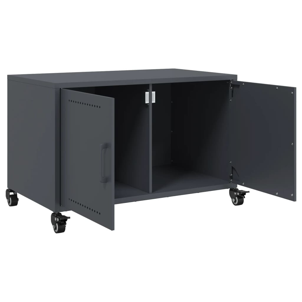 Meuble TV anthracite 68x39x43,5 cm acier