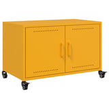 Meuble TV jaune moutarde 68x39x43,5 cm acier