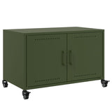 Meuble TV vert olive 68x39x43,5 cm acier