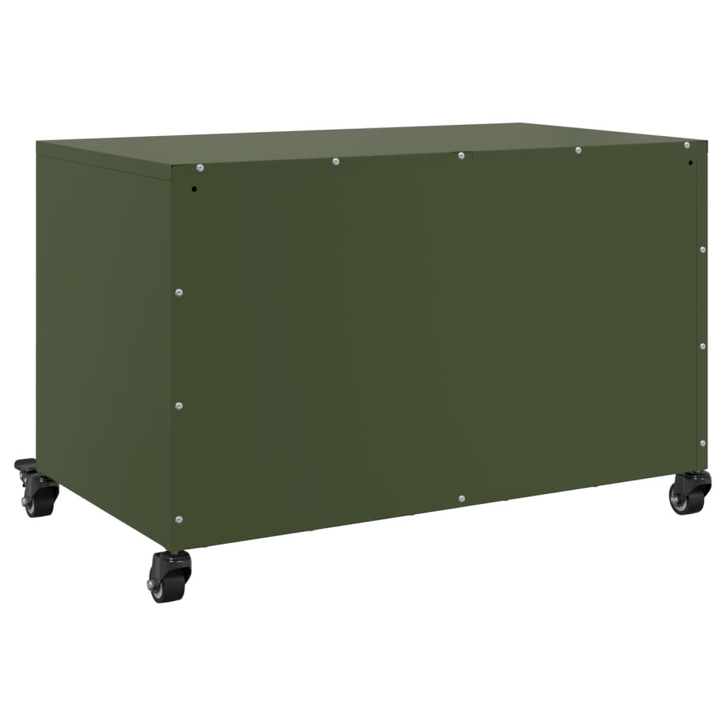 Meuble TV vert olive 68x39x43,5 cm acier