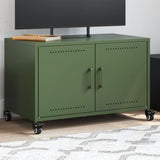 Meuble TV vert olive 68x39x43,5 cm acier