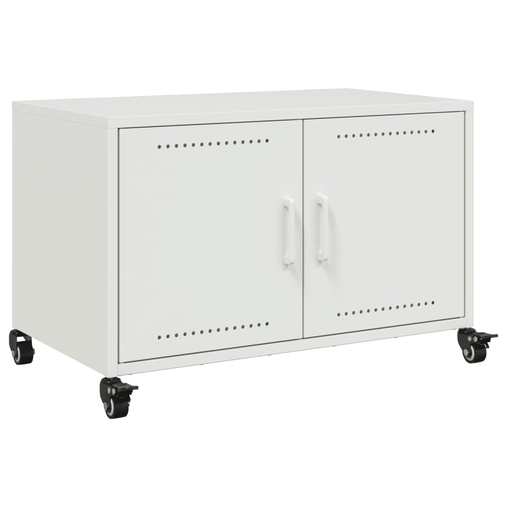 Meuble TV blanc 68x39x43,5 cm acier