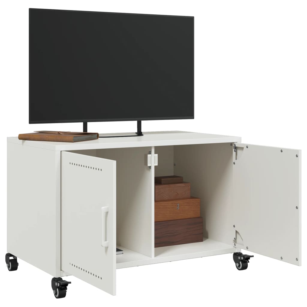 Meuble TV blanc 68x39x43,5 cm acier