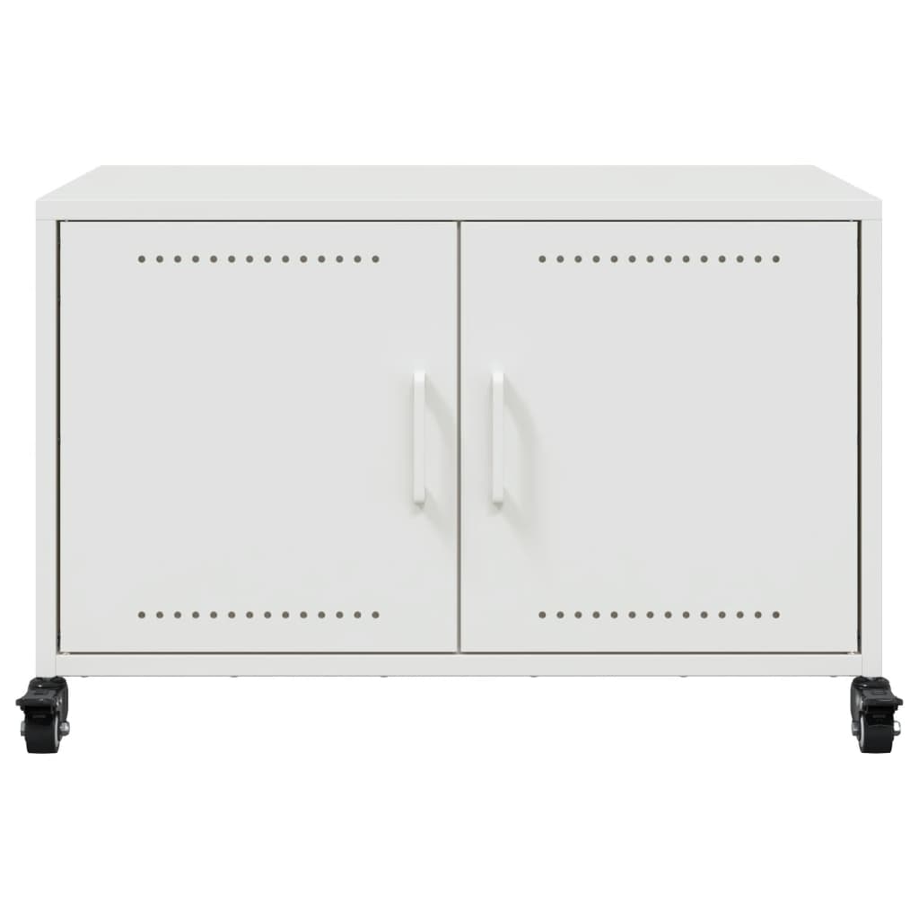 Meuble TV blanc 68x39x43,5 cm acier