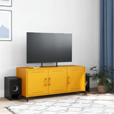 Meuble TV jaune moutarde 100,5x39x43,5 cm acier