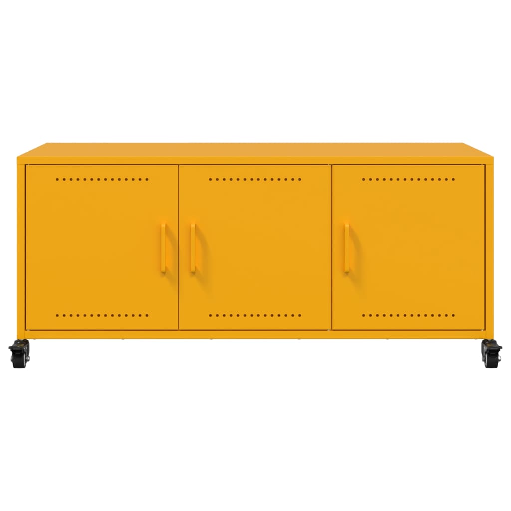 Meuble TV jaune moutarde 100,5x39x43,5 cm acier