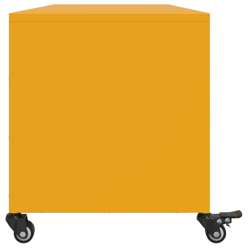 Meuble TV jaune moutarde 100,5x39x43,5 cm acier