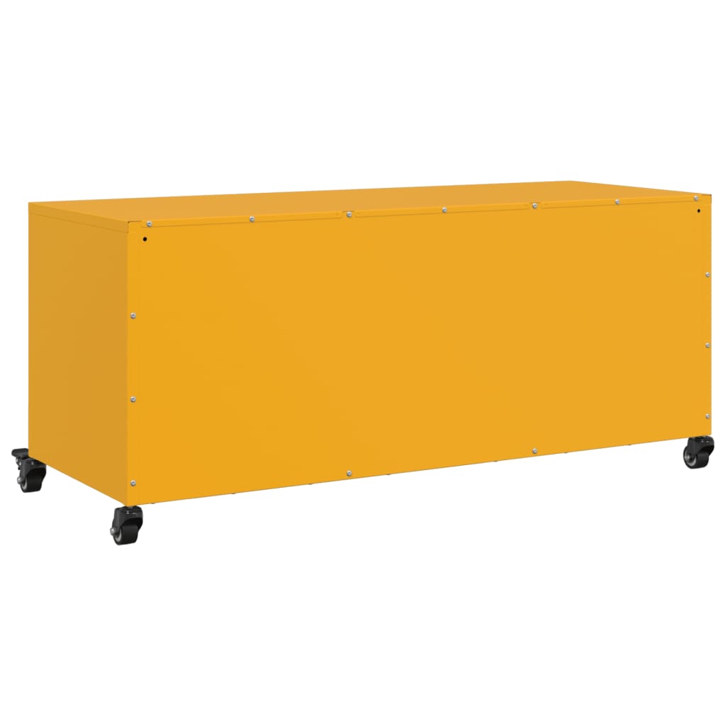 Meuble TV jaune moutarde 100,5x39x43,5 cm acier