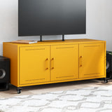 Meuble TV jaune moutarde 100,5x39x43,5 cm acier