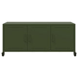 Meuble TV vert olive 100,5x39x43,5 cm acier