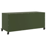 Meuble TV vert olive 100,5x39x43,5 cm acier